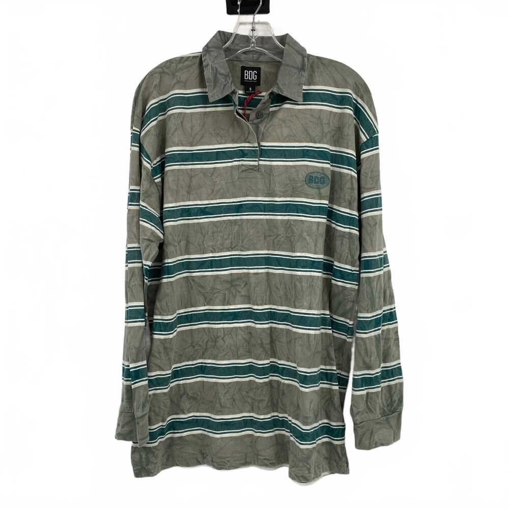 BDG Striped Green 100% Cotton Polo Shirt | Men’s Size S